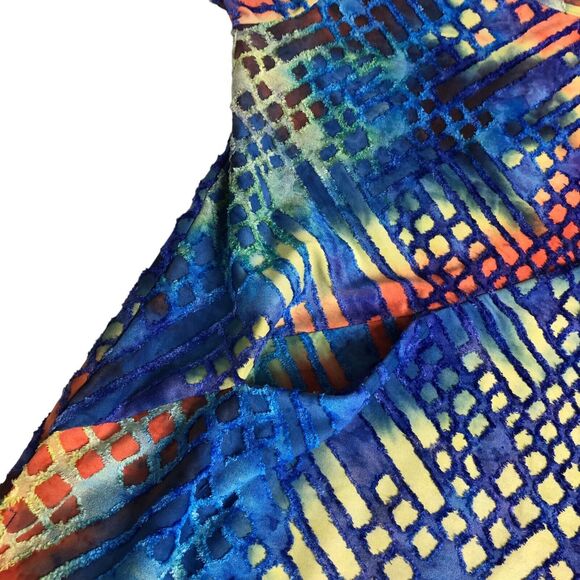 Creation Top Womens M Rainbow Tie Dye Burnout Textured Pocket Tunic Boho Artsy - Picture 6 of 16